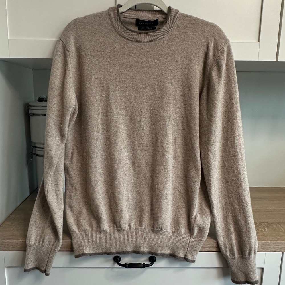 Maglificio‎ Bartolini Sweater Mens Large Tan Merino Wool Cashmere Italy Luxury